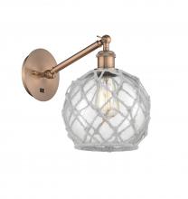 Innovations Lighting 317-1W-AC-G122-8RW-LED - Farmhouse Rope - 1 Light - 8 inch - Antique Copper - Sconce