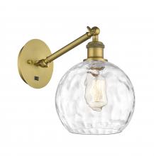 Innovations Lighting 317-1W-BB-G1215-8-LED - Athens Water Glass - 1 Light - 8 inch - Brushed Brass - Adjustable Sconce