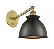  317-1W-BB-M14-BK-LED - Adirondack - 1 Light - 8 inch - Brushed Brass - Sconce