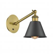  317-1W-BB-M8-BK-LED - Smithfield - 1 Light - 7 inch - Brushed Brass - Sconce