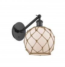 Innovations Lighting 317-1W-BK-G121-8RB-LED - Farmhouse Rope - 1 Light - 8 inch - Matte Black - Sconce