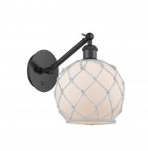  317-1W-BK-G121-8RW-LED - Farmhouse Rope - 1 Light - 8 inch - Matte Black - Sconce