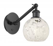  317-1W-BK-G1216-6WM - White Mouchette - 1 Light - 6 inch - Matte Black - Sconce