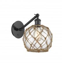  317-1W-BK-G122-8RB-LED - Farmhouse Rope - 1 Light - 8 inch - Matte Black - Sconce