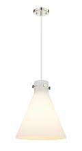 Innovations Lighting 410-1PL-PN-G411-14WH - Newton Cone - 1 Light - 14 inch - Polished Nickel - Cord hung - Pendant