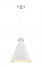  410-1PL-PN-M411-16W - Newton Cone - 1 Light - 16 inch - Polished Nickel - Cord hung - Pendant