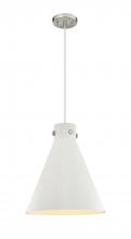  410-1PL-SN-M411-14W - Newton Cone - 1 Light - 14 inch - Satin Nickel - Cord hung - Pendant