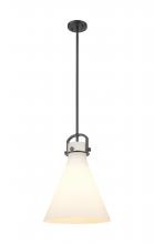  410-1SL-BK-G411-14WH - Newton Cone - 1 Light - 14 inch - Matte Black - Pendant