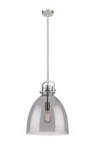  410-1SL-SN-G412-14SM - Newton Bell - 1 Light - 14 inch - Satin Nickel - Pendant