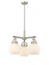  410-3CR-SN-G410-7WH - Newton Sphere - 3 Light - 21 inch - Satin Nickel - Pendant