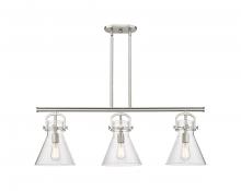  410-3I-SN-G411-10SDY - Newton Cone - 3 Light - 42 inch - Satin Nickel - Island Light