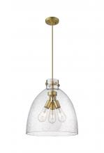  410-3PL-BB-G412-16SDY - Newton Bell - 3 Light - 16 inch - Brushed Brass - Cord hung - Pendant