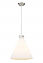  410-3PL-SN-G411-18WH - Newton Cone - 3 Light - 18 inch - Satin Nickel - Cord hung - Pendant