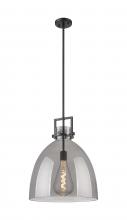  411-1SL-BK-G412-16SM - Newton Bell - 1 Light - 16 inch - Matte Black - Pendant