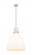  411-1SL-SN-G412-18WH - Newton Bell - 1 Light - 18 inch - Satin Nickel - Pendant