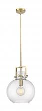 Innovations Lighting 411-1SM-BB-G410-12CL - Newton Sphere - 1 Light - 12 inch - Brushed Brass - Mini Pendant