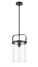  413-1SM-BK-G413-1S-8CL - Pilaster - 1 Light - 8 inch Glass - Matte Black - Pendant