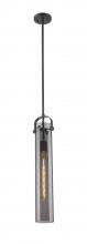  413-1SS-BK-G413-1S-4SM - Pilaster - 1 Light - 4 inch Glass - Matte Black - Pendant