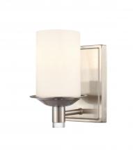 Innovations Lighting 417-1W-SN-W-LED - Manhattan - 1 Light - 5 inch - Satin Nickel - Bath Vanity Light