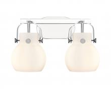  423-2W-PC-G410-6WH - Pilaster II Sphere - 2 Light - 17 inch - Polished Chrome - Bath Vanity Light