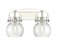  423-2W-PN-G410-6SDY - Pilaster II Sphere - 2 Light - 17 inch - Polished Nickel - Bath Vanity Light