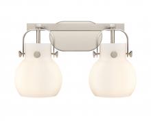  423-2W-SN-G410-6WH - Pilaster II Sphere - 2 Light - 17 inch - Satin Nickel - Bath Vanity Light