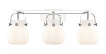  423-3W-PC-G410-6WH - Pilaster II Sphere - 3 Light - 27 inch - Polished Chrome - Bath Vanity Light