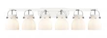  423-6W-PC-G412-6WH - Pilaster II Bell - 6 Light - 46 inch - Polished Chrome - Bath Vanity Light