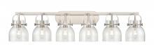  423-6W-SN-G412-6SDY - Pilaster II Bell - 6 Light - 46 inch - Satin Nickel - Bath Vanity Light