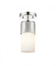  428-1F-PN-G428-7WH - Bolivar - 1 Light - 5 inch - Polished Nickel - Flush Mount