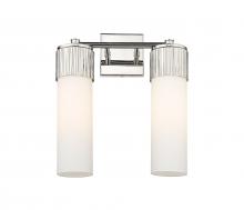  428-2W-PN-G428-12WH - Bolivar - 2 Light - 14 inch - Polished Nickel - Bath Vanity Light