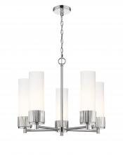 Innovations Lighting 428-5CR-PN-G428-12WH - Bolivar - 5 Light - 25 inch - Polished Nickel - Chain Hung - Chandelier