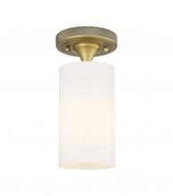  434-1F-BB-G434-7WH - Crown Point - 1 Light - 5 inch - Brushed Brass - Flush Mount