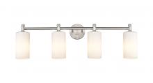  434-4W-SN-G434-7WH - Crown Point - 4 Light - 34 inch - Satin Nickel - Bath Vanity Light