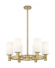  434-6CR-BB-G434-7WH - Crown Point - 6 Light - 24 inch - Brushed Brass - Chandelier