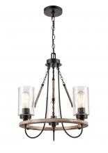  442-3CR-BK-G4424-LED - Paladin - 3 Light - 19 inch - Matte Black - Chain Hung - Mini Chandelier