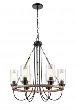  442-6CR-BK-G4424-LED - Paladin - 6 Light - 25 inch - Matte Black - Chain Hung - Chandelier