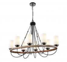  442-8CR-BK-W-LED - Paladin - 8 Light - 39 inch - Matte Black - Chain Hung - Chandelier