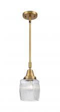  447-1S-BB-G302-LED - Colton - 1 Light - 6 inch - Brushed Brass - Mini Pendant