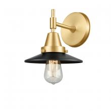 Innovations Lighting 447-1W-SG-M6-BK-LED - Railroad - 1 Light - 8 inch - Satin Gold - Sconce