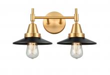  447-2W-SG-M6-BK-LED - Railroad - 2 Light - 17 inch - Satin Gold - Bath Vanity Light