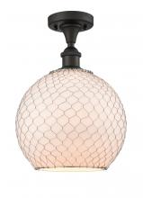 Innovations Lighting 516-1C-OB-G121-10CSN-LED - Farmhouse Chicken Wire - 1 Light - 10 inch - Oil Rubbed Bronze - Semi-Flush Mount