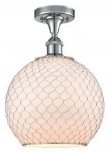 Innovations Lighting 516-1C-PC-G121-10CSN-LED - Farmhouse Chicken Wire - 1 Light - 10 inch - Polished Chrome - Semi-Flush Mount