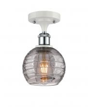  516-1C-WPC-G1213-6SM - Athens Deco Swirl - 1 Light - 6 inch - White Polished Chrome - Semi-Flush Mount