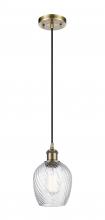  516-1P-AB-G292-LED - Salina - 1 Light - 6 inch - Antique Brass - Cord hung - Mini Pendant