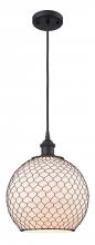  516-1P-BK-G121-10CBK-LED - Farmhouse Chicken Wire - 1 Light - 10 inch - Matte Black - Cord hung - Mini Pendant