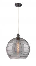  516-1P-OB-G1213-14SM - Athens Deco Swirl - 1 Light - 14 inch - Oil Rubbed Bronze - Cord hung - Pendant