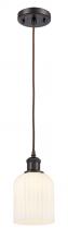  516-1P-OB-G559-5GWH - Bridal Veil - 1 Light - 5 inch - Oil Rubbed Bronze - Cord hung - Mini Pendant