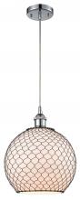 Innovations Lighting 516-1P-PC-G121-10CBK-LED - Farmhouse Chicken Wire - 1 Light - 10 inch - Polished Chrome - Cord hung - Mini Pendant