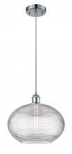  516-1P-PC-G555-12CL - Ithaca - 1 Light - 12 inch - Polished Chrome - Cord hung - Mini Pendant